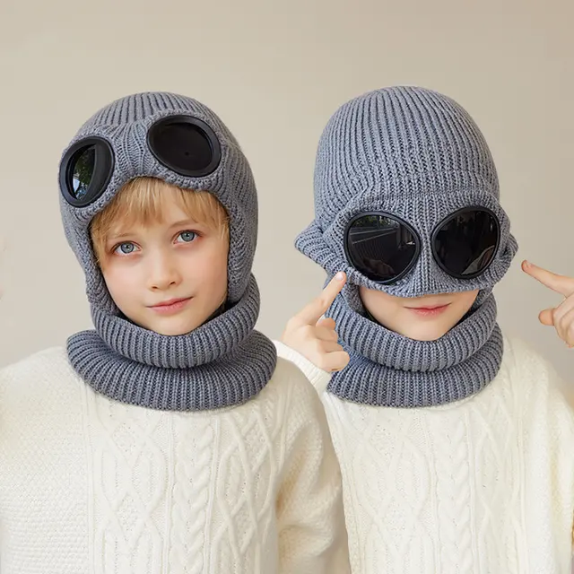 Kids' Aviator Beanie with Goggles, model HJ-BG-2163
