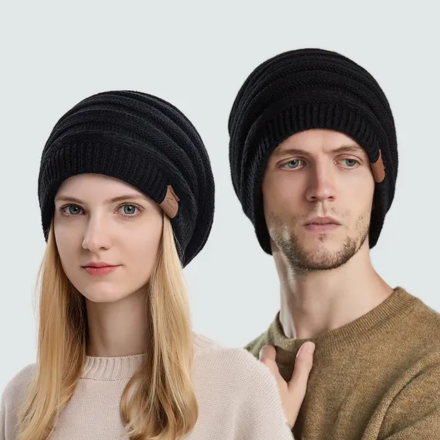 Cuffed knitted beanies, Huanji model HJ-BG-9141