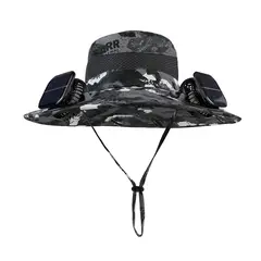 HJ-BG-9270 9270 - Camouflage Gray(12 cm wide-brim double-fan style)