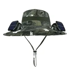 HJ-BG-9270 9270 - Camouflage Green(12 cm wide-brim double-fan style)