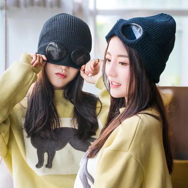 Unisex Aviator Beanie with Goggles, model HJ-BG-9535