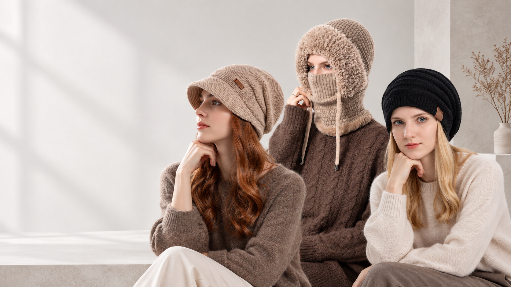 Selección de gorros de punto para la compra al por mayor